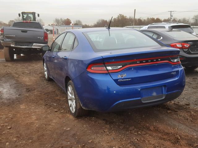 1C3CDFBA3DD342426 - 2013 DODGE DART SXT BLUE photo 3