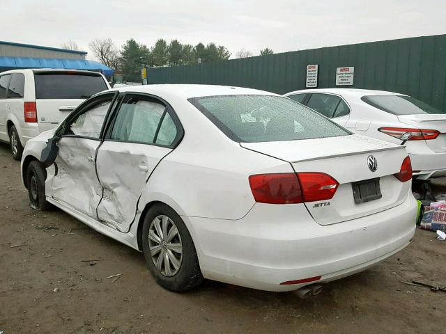 3VW2K7AJ6EM351211 - 2014 VOLKSWAGEN JETTA BASE WHITE photo 3