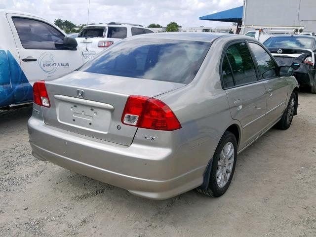 2HGES16685H506181 - 2005 HONDA CIVIC LX TAN photo 4