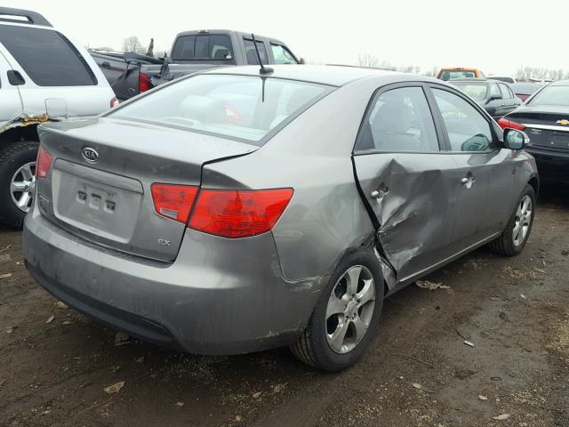 KNAFU4A29A5121312 - 2010 KIA FORTE EX GRAY photo 4