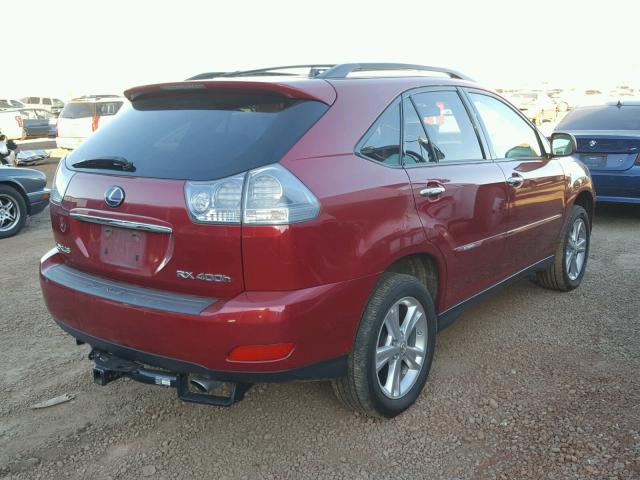 JTJHW31UX82048607 - 2008 LEXUS RX 400H RED photo 4