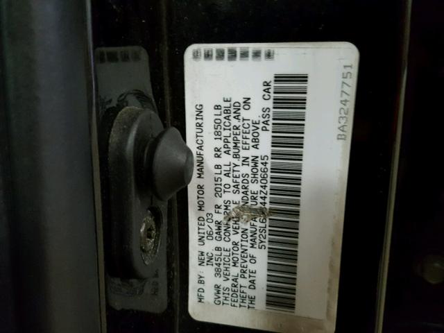 5Y2SL62844Z406645 - 2004 PONTIAC VIBE BLACK photo 10