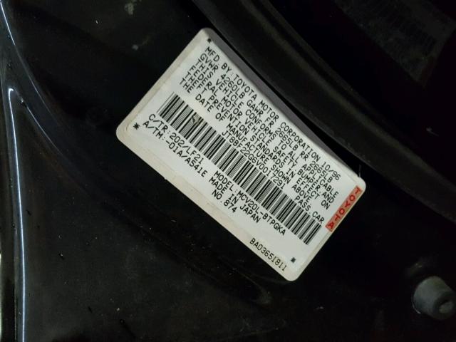 JT8BF22G6V0017291 - 1997 LEXUS ES 300 BLACK photo 10