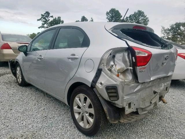 KNADN5A38D6282980 - 2013 KIA RIO EX SILVER photo 3