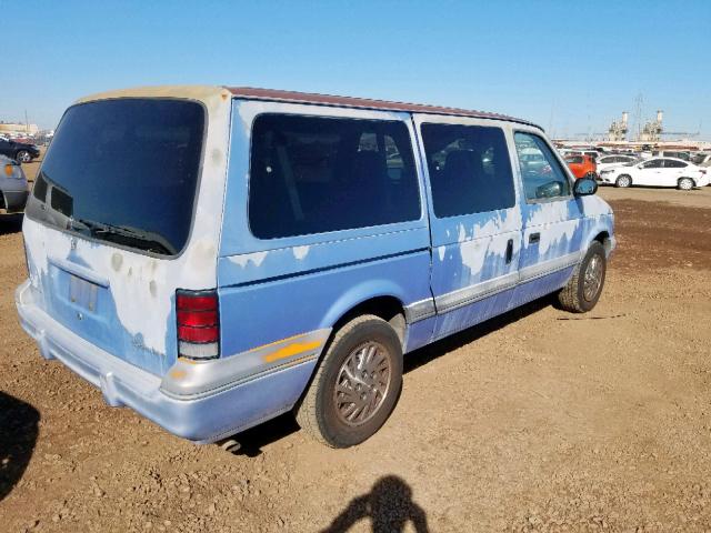 1B4GH2435RX105531 - 1994 DODGE GRAND CARA BLUE photo 4