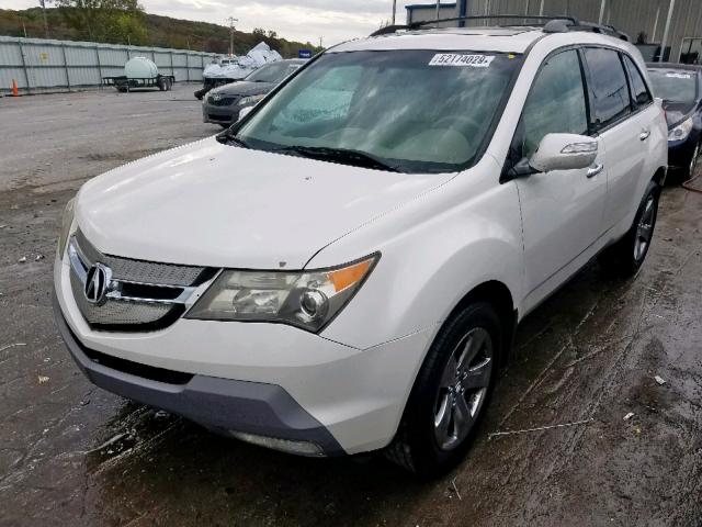 2HNYD28857H548363 - 2007 ACURA MDX SPORT WHITE photo 2