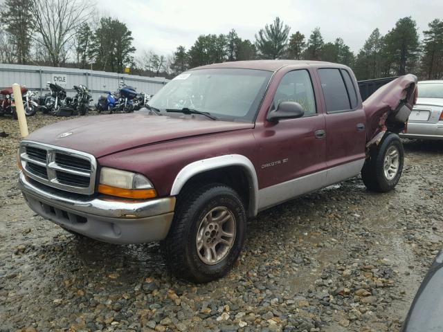 1B7GG2AX81S140935 - 2001 DODGE DAKOTA QUA RED photo 2