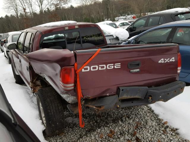 1B7GG2AX81S140935 - 2001 DODGE DAKOTA QUA RED photo 3