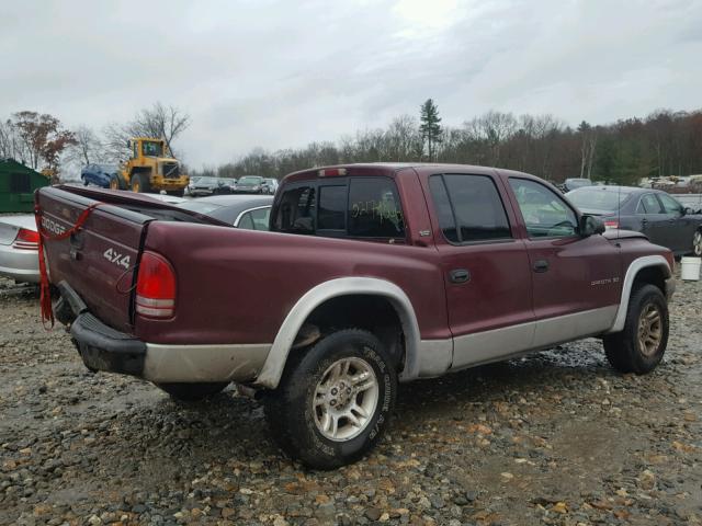 1B7GG2AX81S140935 - 2001 DODGE DAKOTA QUA RED photo 4