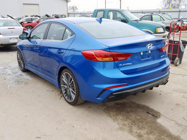 KMHD04LB3JU637024 - 2018 HYUNDAI ELANTRA SP BLUE photo 3