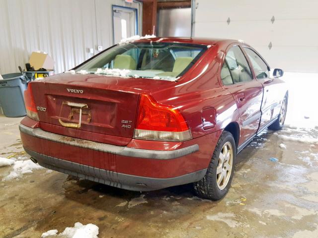 YV1RH59H942376402 - 2004 VOLVO S60 2.5T BURGUNDY photo 4