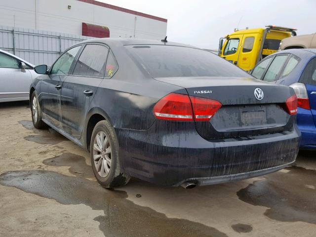 1VWAP7A36CC014504 - 2012 VOLKSWAGEN PASSAT S BLACK photo 3