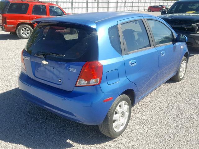 KL1TG62605B387665 - 2005 CHEVROLET AVEO LT BLUE photo 4