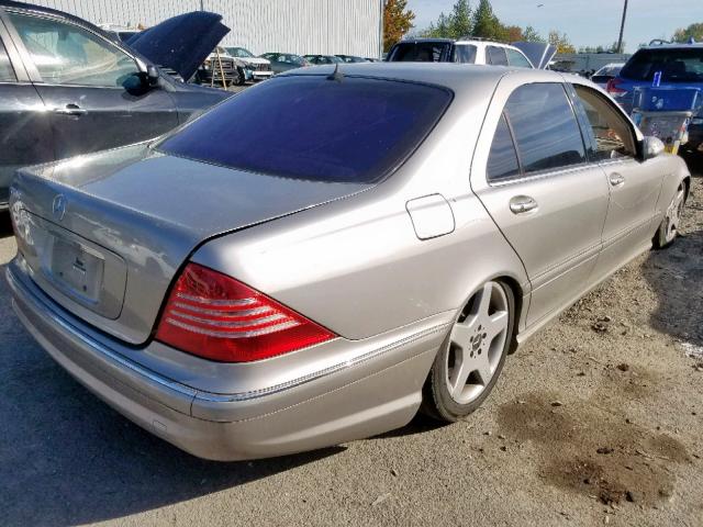 WDBNG75J24A424953 - 2004 MERCEDES-BENZ S 500 BEIGE photo 4