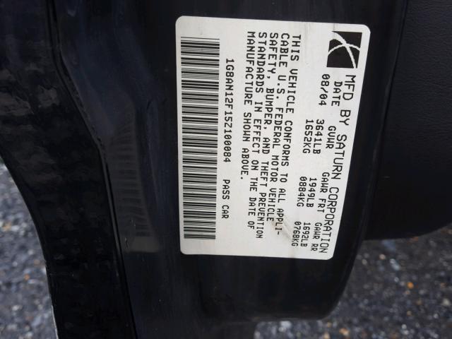 1G8AN12F15Z100084 - 2005 SATURN ION LEVEL BLACK photo 10