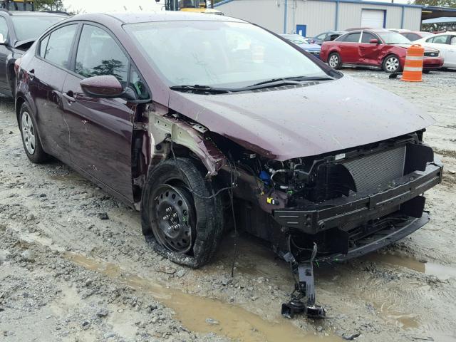 3KPFK4A72JE200894 - 2018 KIA FORTE LX BURGUNDY photo 1