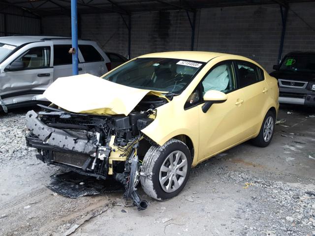 KNADM4A35G6595521 - 2016 KIA RIO LX YELLOW photo 2