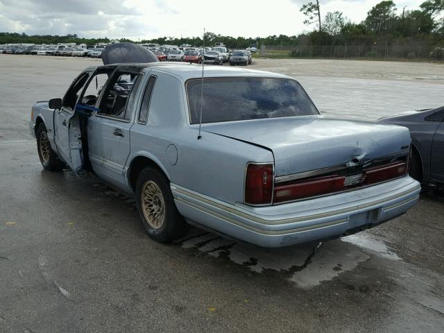 1LNLM81W8PY637597 - 1993 LINCOLN TOWN CAR E BLUE photo 3