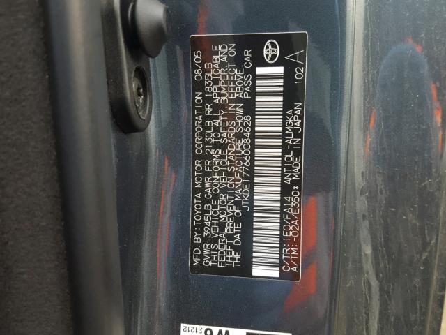 JTKDE177660084628 - 2006 TOYOTA SCION TC 石墨色 照片 10