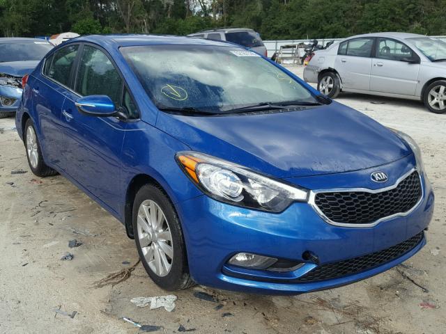 KNAFX4A82F5320981 - 2015 KIA FORTE EX BLUE photo 1