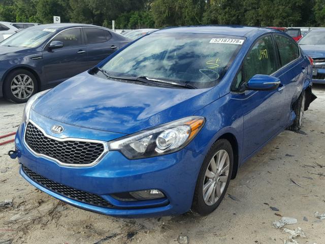 KNAFX4A82F5320981 - 2015 KIA FORTE EX BLUE photo 2