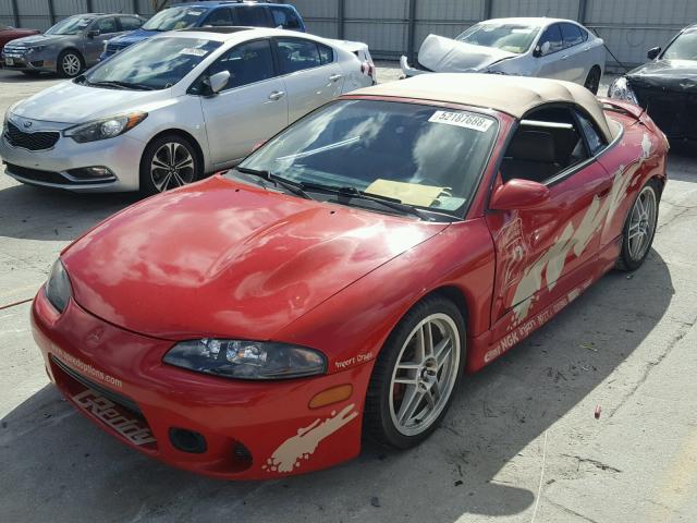 4A3AX55F8WE011637 - 1998 MITSUBISHI ECLIPSE SP RED photo 2