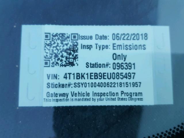 4T1BK1EB9EU085497 - 2014 TOYOTA AVALON BAS Argent photo 10