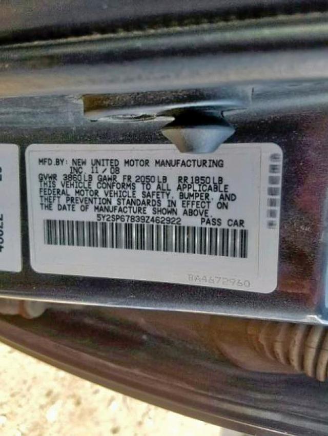 5Y2SP67839Z462922 - 2009 PONTIAC VIBE GRAY photo 10