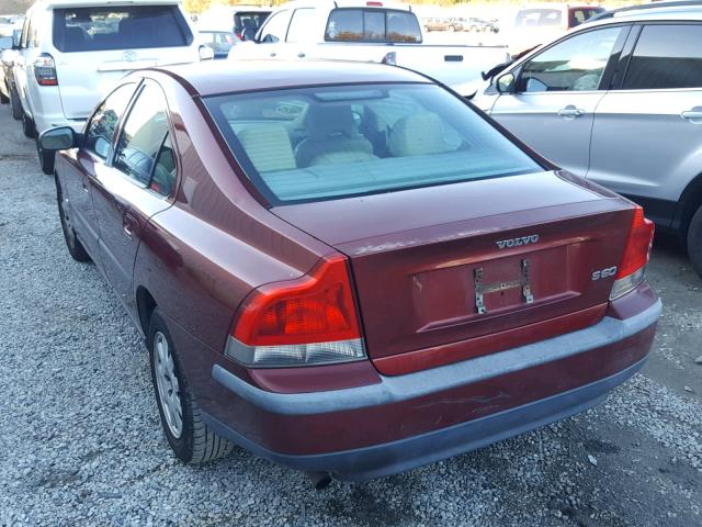 YV1RS61R312023032 - 2001 VOLVO S60 RED photo 3