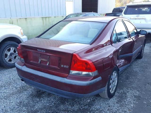 YV1RS61R312023032 - 2001 VOLVO S60 RED photo 4