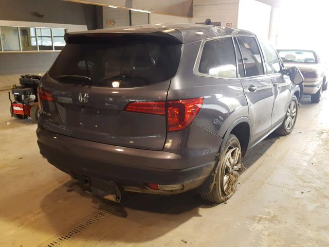 5FNYF5H19GB036311 - 2016 HONDA PILOT LX GRAY photo 4