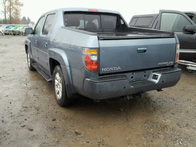 2HJYK16476H552060 - 2006 HONDA RIDGELINE BLUE photo 3