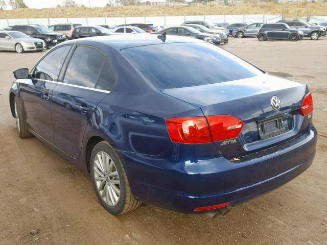 3VWLL7AJXEM433721 - 2014 VOLKSWAGEN JETTA TDI BLUE photo 3