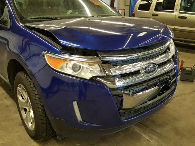 2FMDK3JC1DBB22503 - 2013 FORD EDGE SEL BLUE photo 9