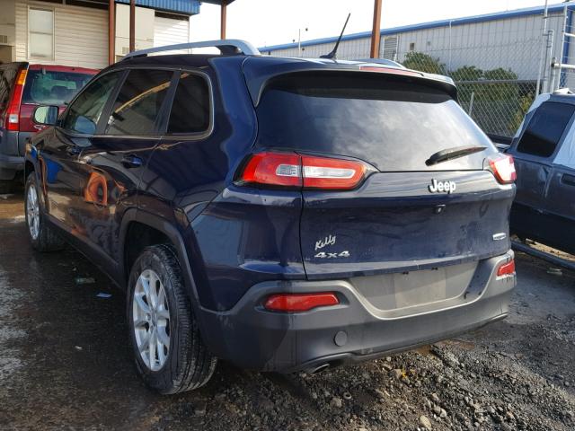 1C4PJMCB9FW624563 - 2015 JEEP CHEROKEE L BLUE photo 3