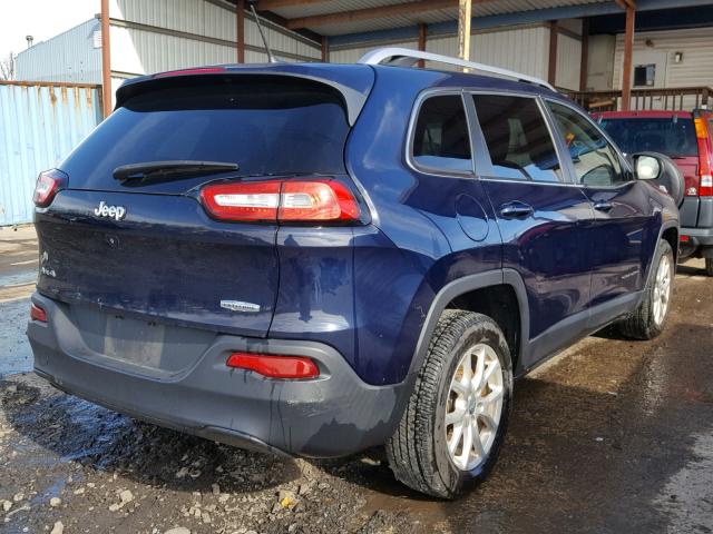 1C4PJMCB9FW624563 - 2015 JEEP CHEROKEE L BLUE photo 4