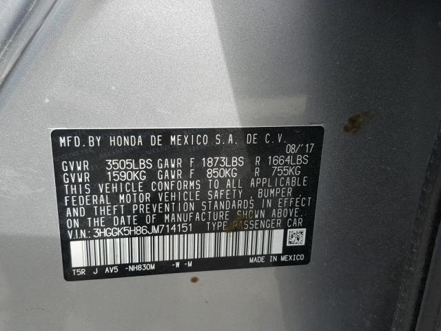 3HGGK5H86JM714151 - 2018 HONDA FIT EX SILVER photo 10