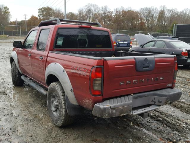 1N6ED27Y81C366819 - 2001 NISSAN FRONTIER C RED photo 3