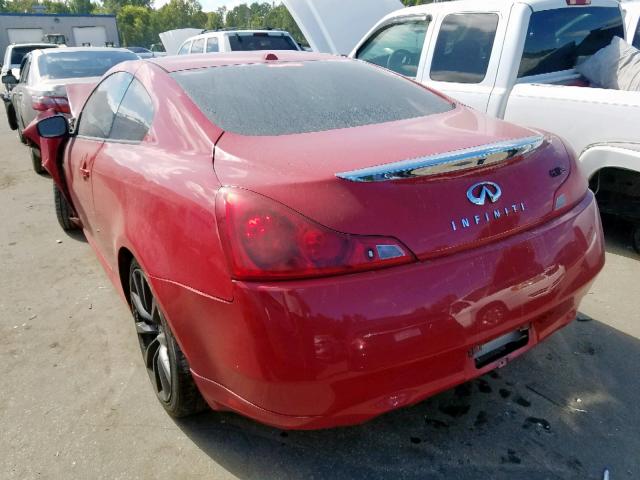 JNKCV64E48M119647 - 2008 INFINITI G37 BASE RED photo 3