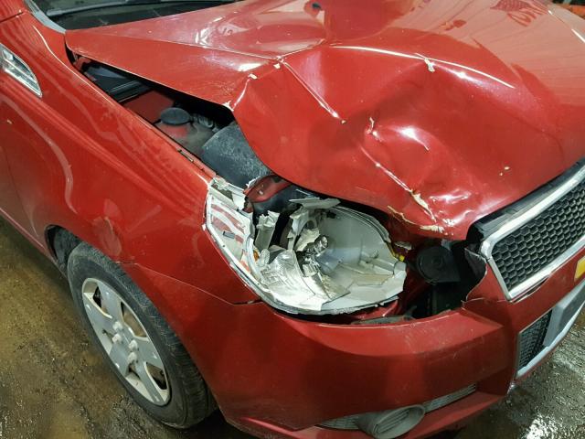 KL1TD6DE7BB185270 - 2011 CHEVROLET AVEO LS MAROON photo 9