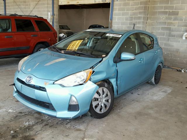 JTDKDTB39D1044990 - 2013 TOYOTA PRIUS C BLUE photo 2