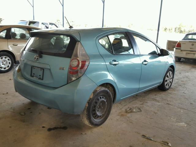 JTDKDTB39D1044990 - 2013 TOYOTA PRIUS C BLUE photo 4