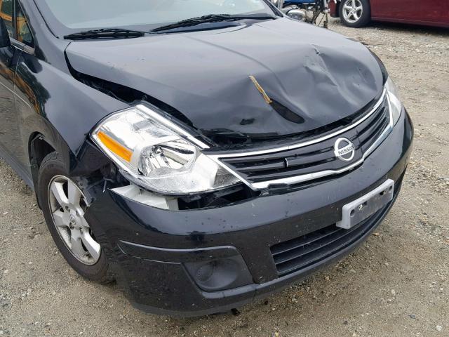 3N1BC1AP9BL363763 - 2011 NISSAN VERSA S BLACK photo 9