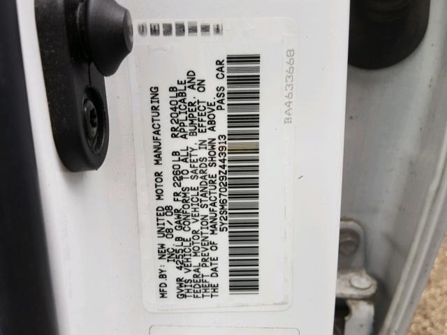 5Y2SM67029Z443913 - 2009 PONTIAC VIBE WHITE photo 10