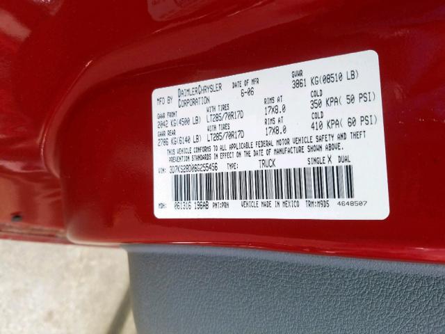 3D7KS28D06G255456 - 2006 DODGE RAM 2500 S Qırmızı foto 10