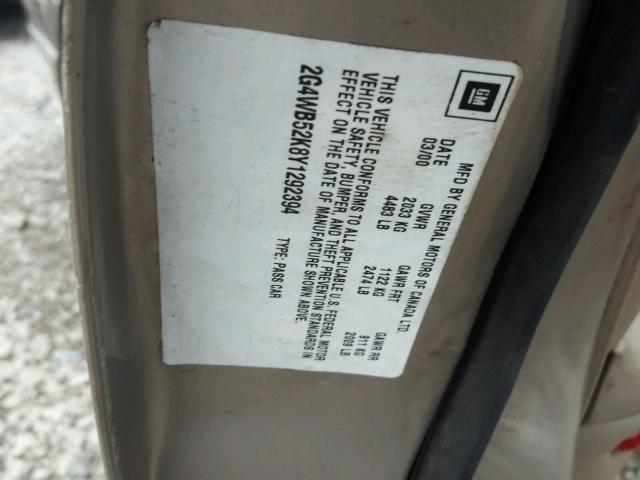 2G4WB52K8Y1292394 - 2000 BUICK REGAL LS 米色 照片 10