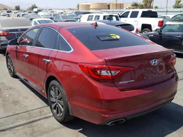 5NPE34AF2FH138142 - 2015 HYUNDAI SONATA SPO RED photo 3