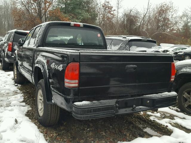 1D7HG38K34S619858 - 2004 DODGE DAKOTA QUA BLACK photo 3