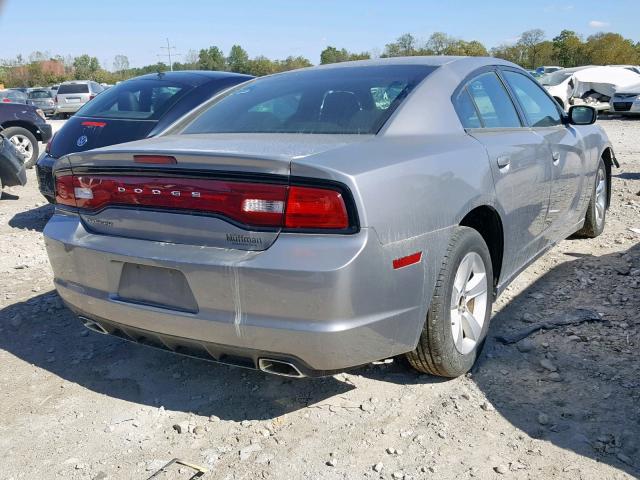 2C3CDXBGXDH595904 - 2013 DODGE CHARGER SE GRAY photo 4