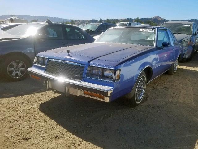 1G4AJ47A3EH416054 - 1984 BUICK REGAL BLUE photo 2